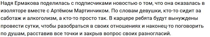 Ермакову и Мартинчика закрыли в изоляторе Дома-2