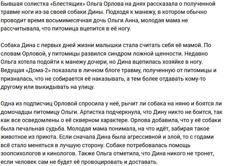 Ольга Орлова: Дина наша домашняя Шапокляк