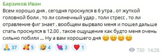 Иван Барзиков: То ли солнечный удар, то ли стресс