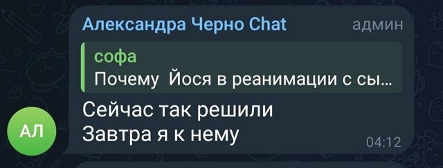 Александра Черно: Мы со Стефаном в реанимации