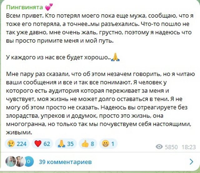 Ирина Пингвинова: Не могу об этом просто не сказать